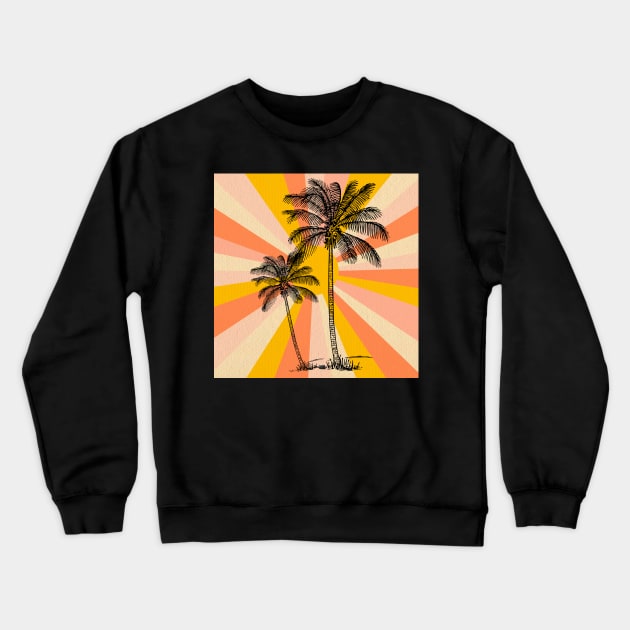 Vintage palm trees with sun Crewneck Sweatshirt by Nano-none